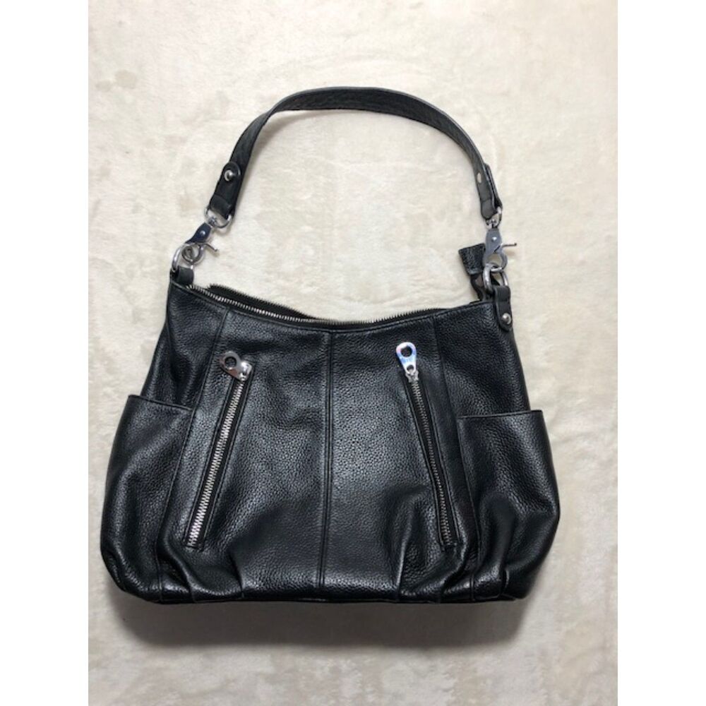 Black Vegan Leather Shoulder Bag